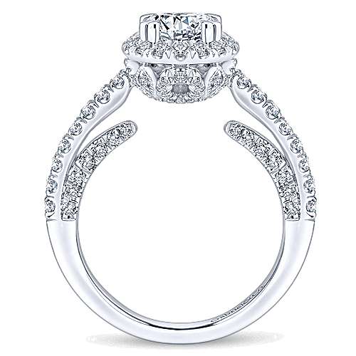 Gabriel & Co 14K White Gold Round Diamond Halo Engagement Ring ER12950R4W44JJ