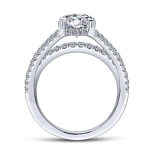 Gabriel &amp; Co 14K White Gold Round Diamond Engagement Ring  ER13662R6W44JJ