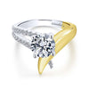 Gabriel & Co 14K White Yellow Gold Round Diamond Engagement Ring ER13664R6M44JJ