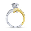 Gabriel & Co 14K White Yellow Gold Round Diamond Engagement Ring ER13664R6M44JJ