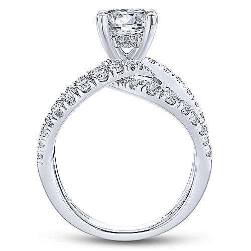Gabriel &amp; Co 14K White Gold Round Diamond Engagement Ring  ER13683R6W44JJ