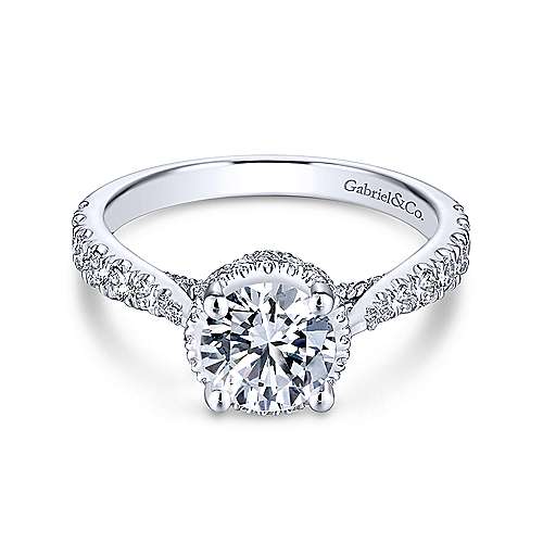 Gabriel & Co 14K White Gold Round Diamond Engagement Ring  ER13853R4W44JJ