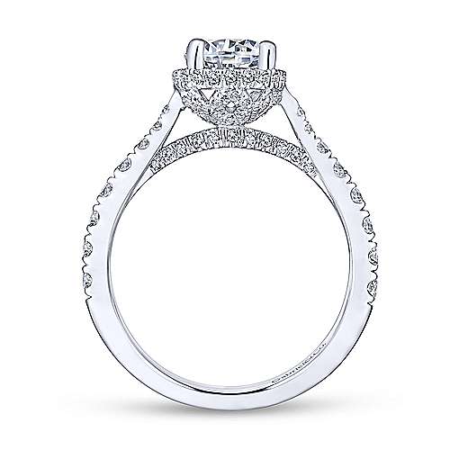 Gabriel &amp; Co 14K White Gold Round Diamond Engagement Ring  ER13853R4W44JJ