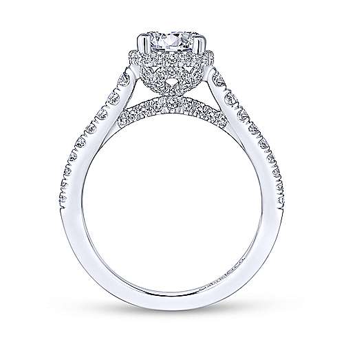 Gabriel &amp; Co 14K White Gold Round Diamond Engagement Ring  ER13856R4W44JJ