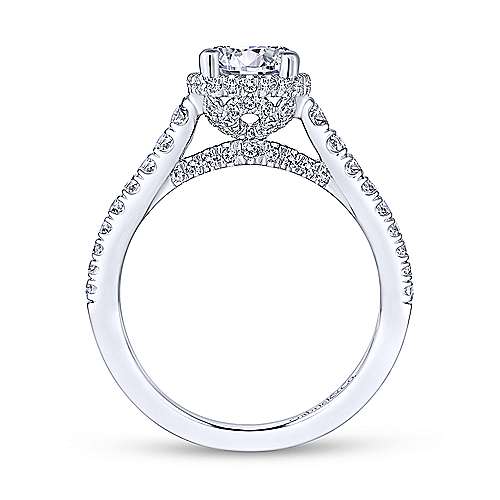 Gabriel & Co 14K White Gold Round Diamond Engagement Ring  ER13856R4W44JJ