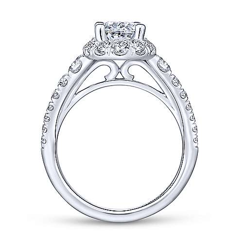 Gabriel & Co 14K White Gold Oval Diamond Halo Engagement Ring ER13884O4W44JJ