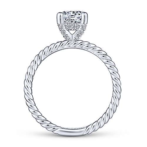 Gabriel & Co 14K White Gold Round Diamond Engagement Ring  ER13913R4W44JJ