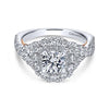 Gabriel & Co 14K White Rose Gold Round Double Halo Diamond Engagement Ring  ER13916R3T44JJ