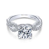 Gabriel & Co 18K White Gold Round Diamond Engagement Ring ER13987R6W83JJ