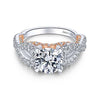 Gabriel & Co 18K White Rose Gold Twisted Round Diamond Engagement Ring ER13989R6T83JJ