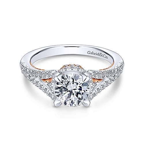Gabriel & Co 14K White Rose Gold Round Diamond Engagement Ring  ER13994R4T44JJ