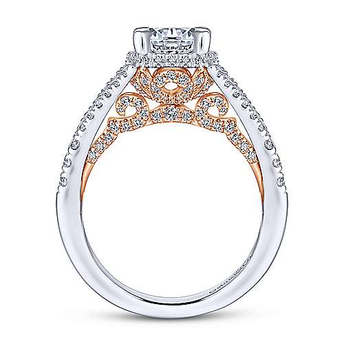 Gabriel & Co 14K White Rose Gold Round Diamond Engagement Ring  ER13994R4T44JJ