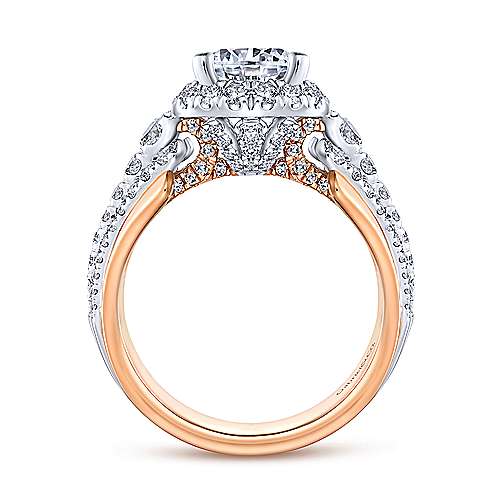 Gabriel &amp; Co 14K White Rose Gold Round Halo Diamond Engagement Ring  ER14002R6T44JJ