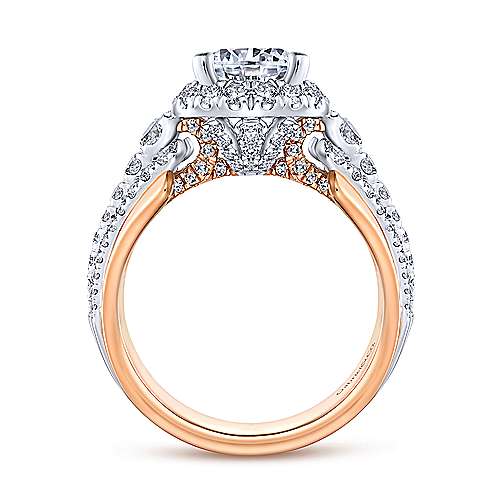 Gabriel & Co 14K White-Rose Gold Round Diamond Halo Engagement Ring ER14002R6T44JJ