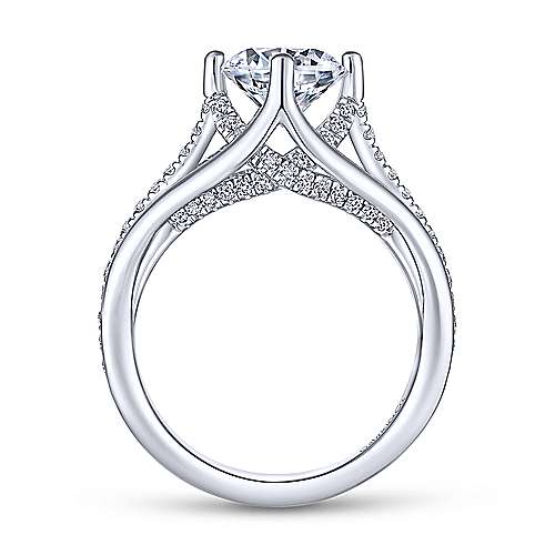 Gabriel & Co 14K White Gold Round Diamond Engagement Ring  ER14007R6W44JJ