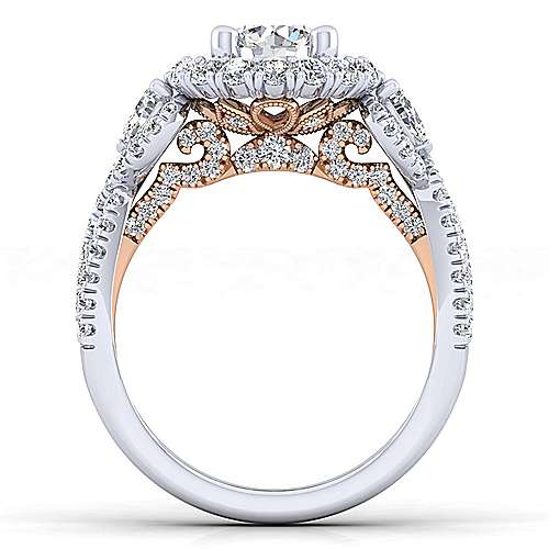 Gabriel &amp; Co 14K White Rose Gold Round Diamond Engagement Ring  ER14027R4T44JJ