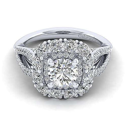Gabriel & Co 14K White Gold Round Diamond Engagement Ring  ER14036R4W44JJ