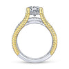 Gabriel & Co 14K White Yellow Gold Free Form Round Diamond Engagement Ring ER14048R6M44JJ