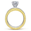 Gabriel & Co 14K White Yellow Gold Free Form Round Diamond Engagement Ring ER14051R4M44JJ