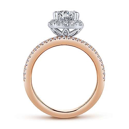 Gabriel &amp; Co 14K White Rose Gold Round Halo Diamond Engagement Ring  ER14063R4T44JJ