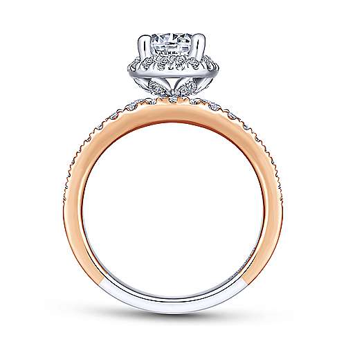 Gabriel & Co 14K White-Rose Gold Round Diamond Halo Engagement Ring ER14064R4T44JJ