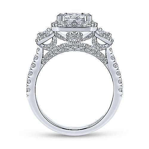 Gabriel &amp; Co 14K White Gold Princess Cut Diamond Engagement Ring  ER14067S6W44JJ