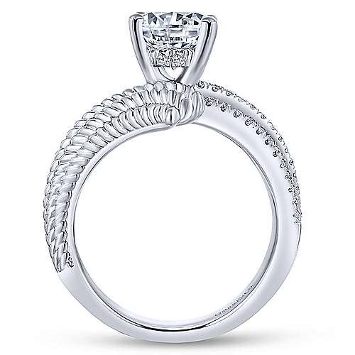 Gabriel & Co 14K White Gold Round Diamond Engagement Ring ER14084R6W44JJ