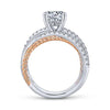 Gabriel & Co 14K White Rose Gold Free Form Round Diamond Engagement Ring ER14097R6T44JJ