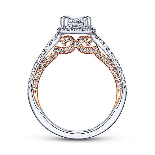 Gabriel & Co 18K White-Rose Gold Cushion Diamond Halo Engagement Ring ER14111C4T83JJ