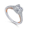 Gabriel & Co 18K White-Rose Gold Cushion Diamond Halo Engagement Ring ER14111C4T83JJ
