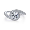 Gabriel & Co 14K White Gold Round Halo Diamond Engagement Ring  ER14397R4W44JJ
