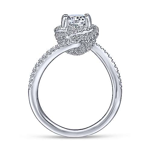 Gabriel &amp; Co 14K White Gold Round Halo Diamond Engagement Ring  ER14397R4W44JJ