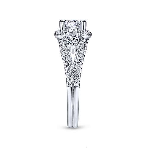 Gabriel & Co. 14K White Gold Round Halo Diamond Engagement Ring ER14406R4W44JJ