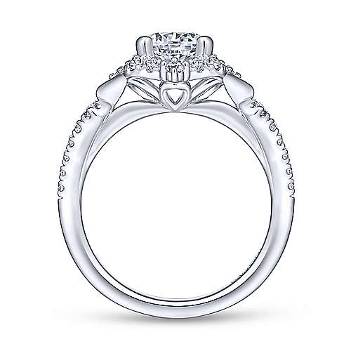 Gabriel & Co Unique 14K White Gold Vintage Halo Engagement Ring ER14411R4W44JJ