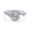 Gabriel & Co 14K White Gold Round Diamond Engagement Ring ER14415R4W44JJ