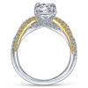 Gabriel & Co 14K White Yellow Gold Round Diamond Engagement Ring ER14418R4M44JJ