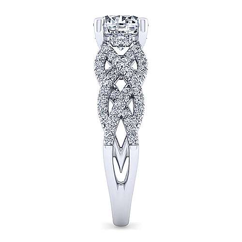 Gabriel & Co 14K White Gold Round Diamond Twisted Engagement Ring ER14419R6W44JJ