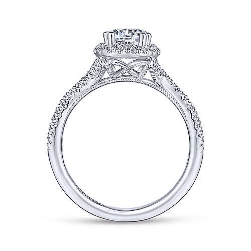 Gabriel &amp; Co 14K White Gold Pear Shape Halo Diamond Engagement Ring  ER14425P4W44JJ
