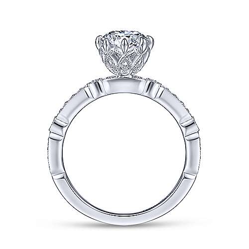 Gabriel & Co 14K White Gold Round Diamond Engagement Ring  ER14432R4W44JJ