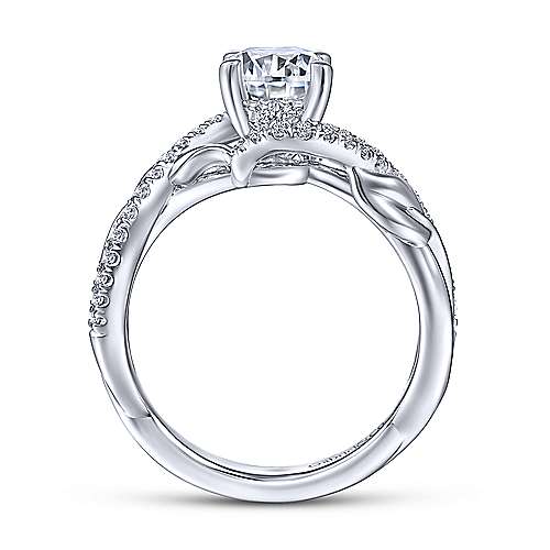 Gabriel &amp; Co 14K White Gold Round Diamond Engagement Ring  ER14449R4W44JJ