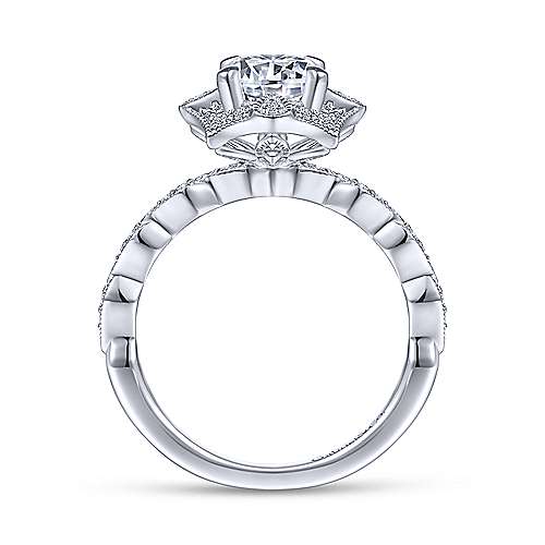 Gabriel & Co 14K White Gold Round Diamond Halo Engagement Ring ER14452R4W44JJ