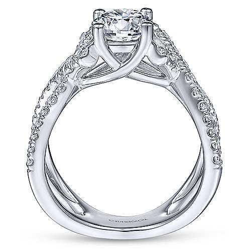 Gabriel &amp; Co 14K White Gold Round Diamond Engagement Ring  ER14457R4W44JJ
