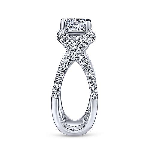Gabriel &amp; Co 14K White Gold Round Diamond Engagement Ring  ER14457R4W44JJ