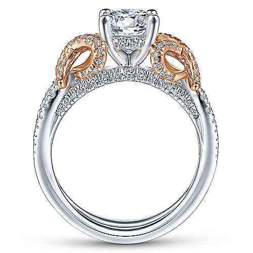 Gabriel & Co 14K White-Rose Gold Round Diamond Twisted Engagement Ring ER14464R4T44JJ