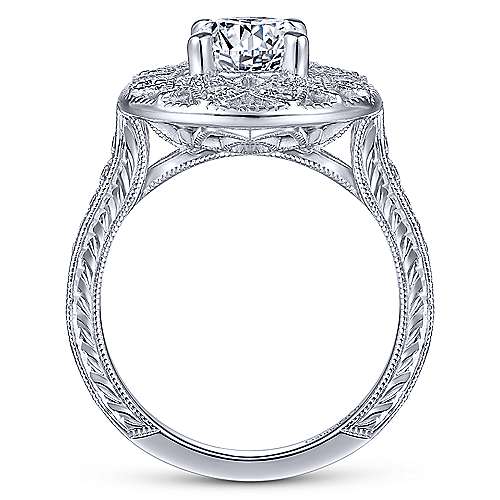 Gabriel & Co 14K White Gold Round Diamond Halo Engagement Ring ER14486R4W44JJ