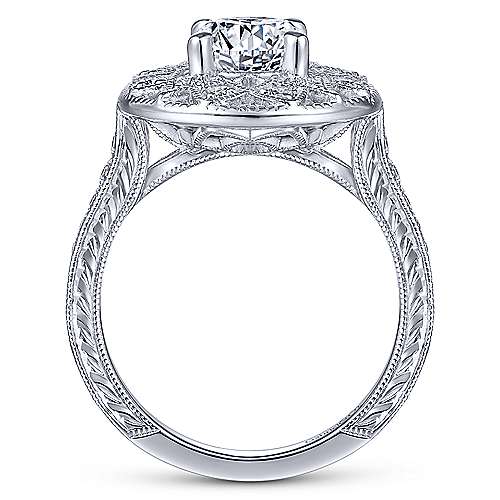 Gabriel & Co 14K White Gold Round Diamond Halo Engagement Ring ER14486R4W44JJ