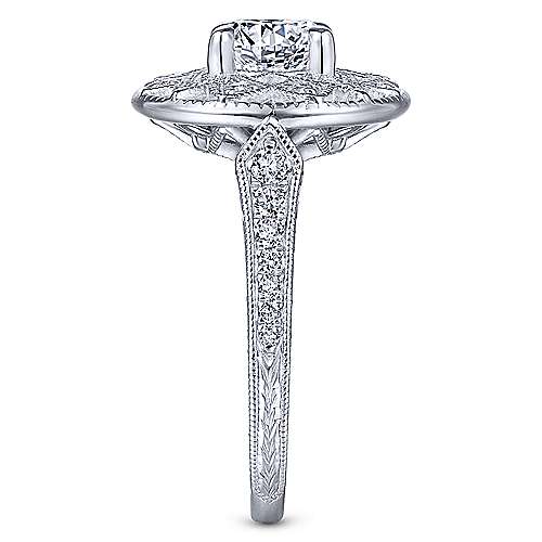 Gabriel & Co 14K White Gold Round Diamond Halo Engagement Ring ER14486R4W44JJ