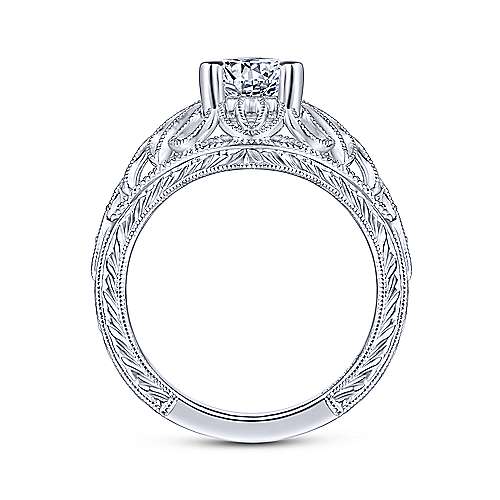 Gabriel & Co 14K White Gold Round Diamond Engagement Ring  ER14493R4W44JJ