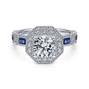 Gabriel & Co 14K White Gold Round Diamond Halo Engagement Ring ER14494R4W44SA