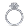 Gabriel & Co 14K White Gold Round Diamond Halo Engagement Ring ER14494R4W44SA